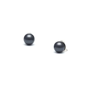 12mm Pearl Stud Clip On Earrings – Black