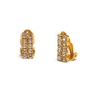 Sexy Rectangular Diamante Cluster Clip On Earrings