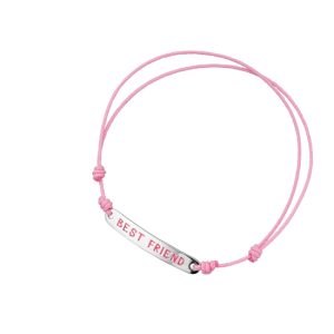B-BG-22 Basics Silver Pink Friendship Bracelet