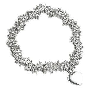 B-ELS-1 Elements Silver Scrunchie Style Heart Bracelet