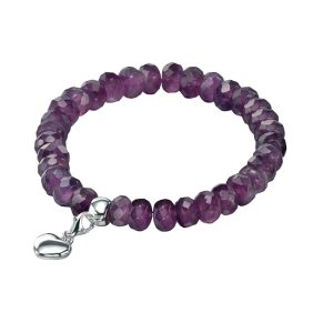 B-ELS-15 Elements Silver Amethyst Heart Bracelet