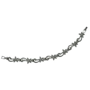 B-ELS-2 Elements Silver Marcasite Flower Bracelet