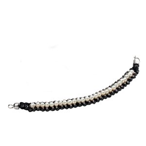 B-ELS-27 Elements Silver Leather Pearl Friendship Bracelet