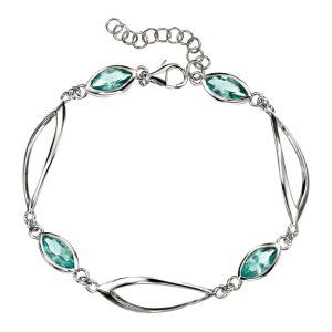 B-ELS-30 Elements Silver Blue Crystal Bracelet