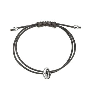 B-ELS-36 Elements Silver Cubic Zirconia and Black Rhodium Bracelet