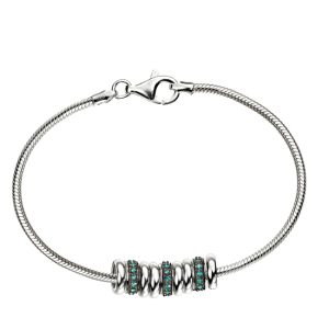 B-ELS-38 Elements Silver Crystal and Black Rhodium Bracelet