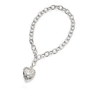 B-ELS-39 Elements Silver Entangled Heart Bracelet