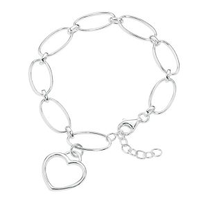 B-ELS-7 Elements Silver Chain Heart Bracelet
