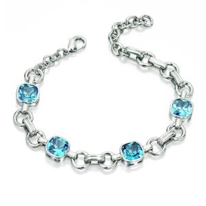 B-FIOR-1 Fiorelli Blue Cubic Zirconia Multi Square Bracelet