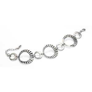 B-FIOR-11 Fiorelli Groove Ridged Disc Bracelet