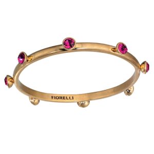 B-FIOR-33 Fiorelli Fuchsia Stone Gold-Tone Bangle