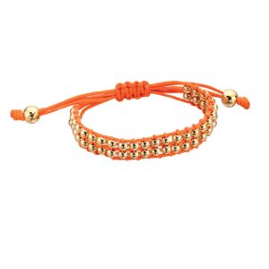 Fiorelli Orange Woven Gold Beaded Friendship Bracelet