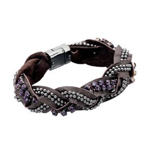 Fiorelli Purple and Brown Leather Bracelet