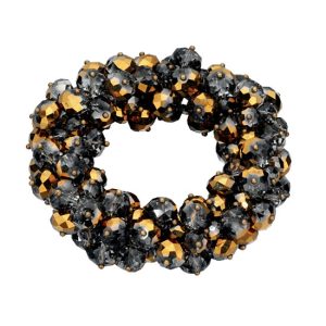 Fiorelli Grey and Gold Scrunchie Style Beaded Bracelet