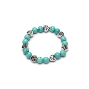 Look East Imitation Turquoise and Celtic Heart Bracelet