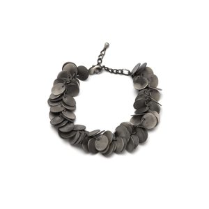 Rodney Holman Flat Mini Disc Bracelet - Aged Silver