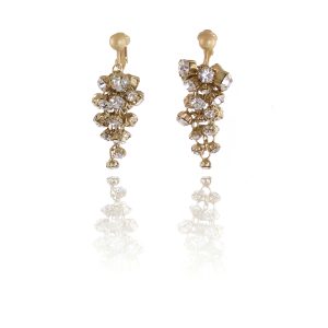 ERCL-AD-32 Adele Marie Gold Crystal Cascade Clip On Earrings - Make Me Beautiful - the clip on earrings specialists ERCL-AD-32 Adele Marie Gold Crystal Cascade Clip On Earrings