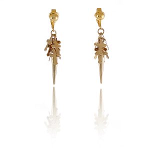 ERCL-AMB-227 Accessories Punk Drop Clip Earrings - Gold