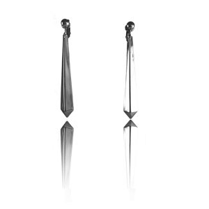 ERCL-AMB-230 Accessories Geometric Drop Clip On Earrings - Gunmetal