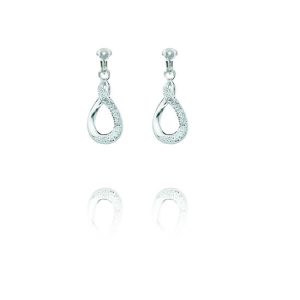 ERCL-BG-21 Basics Sterling Silver Diamond Cut Twist Clip On Earrings