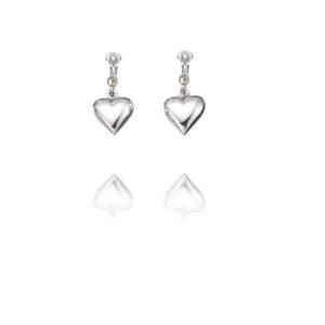 ERCL-BG-63 Basics Sterling Silver Classic Heart Clip On Earrings