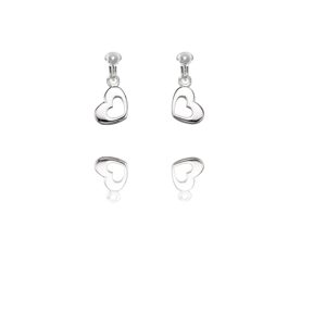 ERCL-BG-84 Basics Sterling Silver Petite Heart Clip On Earrings