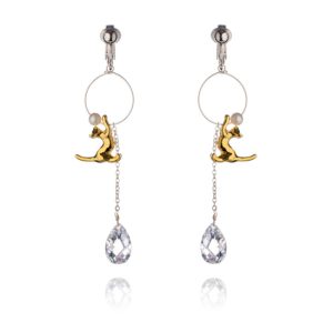 ERCL-BML-19 Feline Attractions Clip On Earrings - Gold Cat