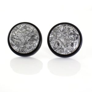 ERCL-DCM-10 De Mulieribus Claris Marbled Button Clip On Earrings