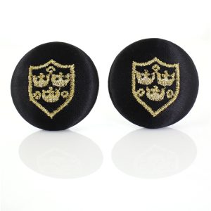 ERCL-DCM-11 De Mulieribus Claris Royal Shield Clip On Button Earrings