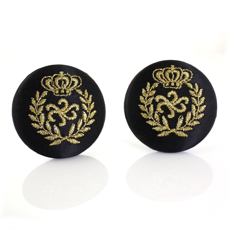 ERCL-DCM-8 De Mulieribus Claris Queen Of The Oceans Button Clip On Earrings - Black - Make Me Beautiful - the clip on earrings specialists ERCL-DCM-8 De Mulieribus Claris Queen Of The Oceans Button Clip On Earrings - Black