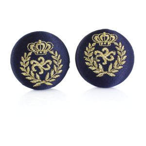 ERCL-DCM-9 De Mulieribus Claris Queen Of The Oceans Button Clip On Earrings - Blue