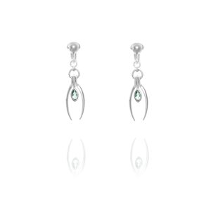 ERCL-ELS-53 Elements Silver Blue Crystal Drop Clip On Earrings