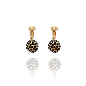 ERCL-FIOR-16 Fiorelli Black Studded Gold Ball Clip On Earrings