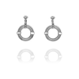 ERCL-FIOR-50 Fiorelli Lined Embossed Hoop Clip On Earrings
