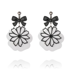 ERCL-JC-17 Flower and Bow Clip On Earrings
