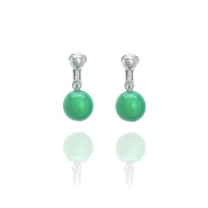 ERCL-JC-49 Glowball Clip On Earrings - Green