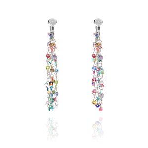 ERCL-LE-10 Look East Light Sequin Tassel Clip On Earrings