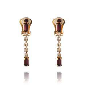 ERCL-MD-43 Regal Purple Drop Clip On Earrings