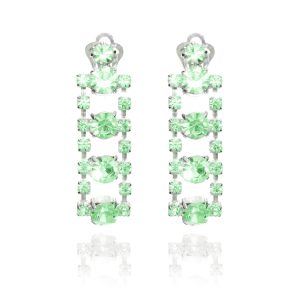 Swarovski Ladder Clip On Earrings - Emerald