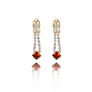ERCL-MD-84 Classy Diamante Clip On Earrings - Hazel