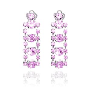 ERCL-MD-85 Swarovski Ladder Clip On Earrings - Pink