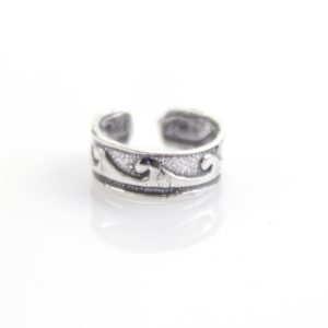 ERCL-MJ-72 Ocean Wave Sterling Silver Ear Cuff