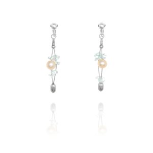 ERCL-MTE7993 Miryoku 925 Sterling Silver Pearl & Gem Drop Clip On Earrings