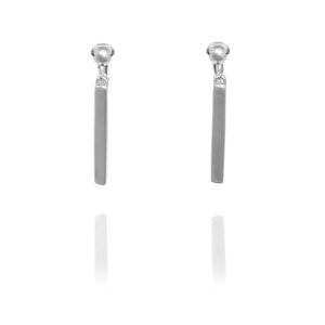 Rodney Holman Single Bar Clip On Earrings - Silver