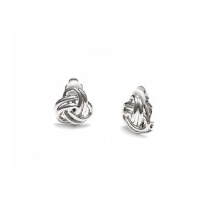 ERCL-RH-20 Rodney Holman Rhodium Plated Twist Knot Clip On Earrings