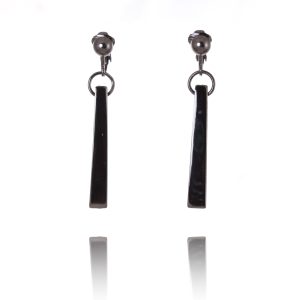 ERCL-RH-205 Rodney Holman Gunmetal Strip Clip On Earrings