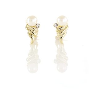 ERCL-RH-213 Rodney Holman Pearl Orb Clip On Earrings - Gold