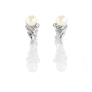 Rodney Holman Pearl Orb Clip On Earrings - Rhodium