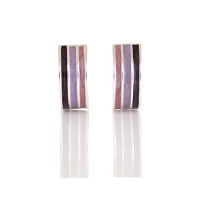 ERCL-RH-229 Rodney Holman Tricolour Half Hoop Clip On Earrings - Sea