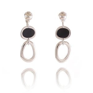 ERCL-RH-239 Rodney Holman Drop Clip On Earrings - Black